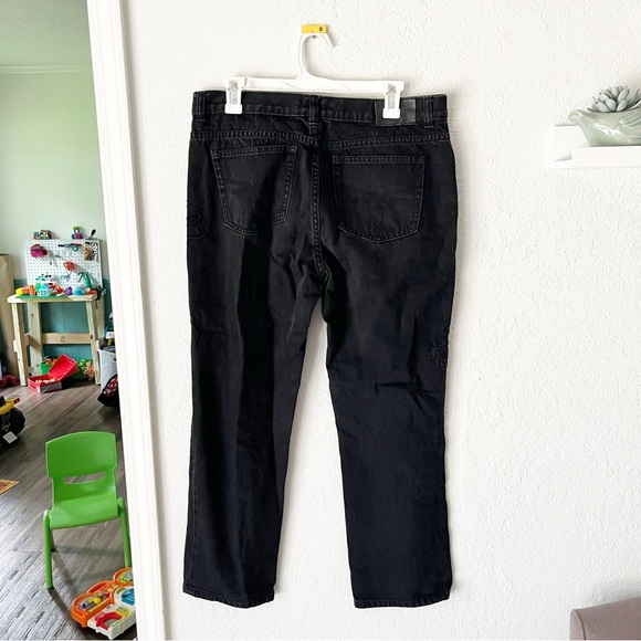 Lauren Jeans Co. Jeans Women's 12P Petite Black Beaded Embroidered - Picture 6 of 8